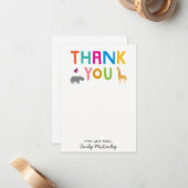 African Animals Flat Dank je wel Kaart Notitiekaartje (Voorkant / Achterkant in situ)