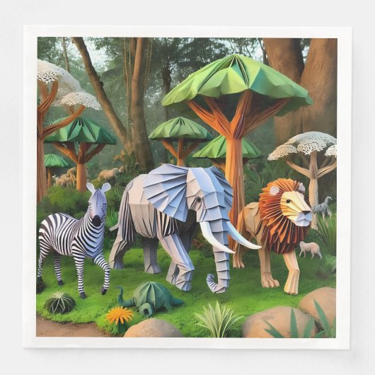African animals in origame Servet (Voorkant)