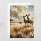 African Animals Nyala Art Impressionist Kaart (Voorkant / Achterkant)