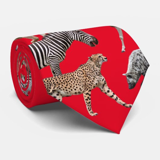 African Animals Stropdas (Opgerold)