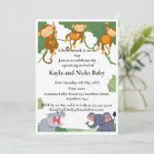 African Animals Surprise Gender Baby Shower  Kaart (Staand voorkant)