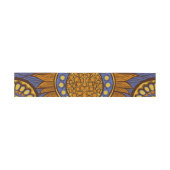 African Ankara Blue Floral Belly Band Uitnodigingen Wikkel (Vlak)