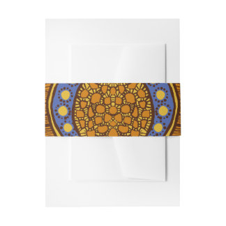 African Ankara Blue Floral Belly Band Uitnodigingen Wikkel