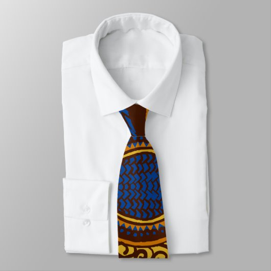African Ankara Blue Floral Groomsman Stropdassen (Gebonden)