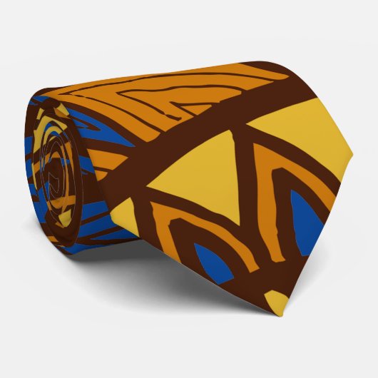 African Ankara Blue Floral Groomsman Stropdassen (Opgerold)