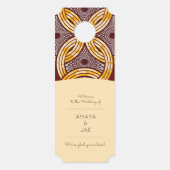 African Ankara Blue Gold Floral Hotel Door Hanger (Voorkant)
