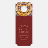 African Ankara Blue Gold Floral Hotel Door Hanger (Achterkant)