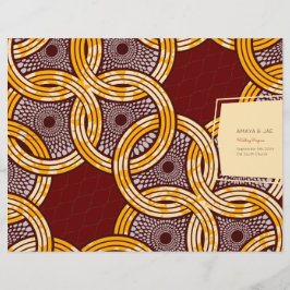 African Ankara Kitenge Gold Floral Programme Hoesj