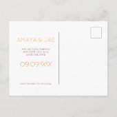 African Ankara Kitenge Gold Floral Save the Date Aankondigingskaart (Achterkant)