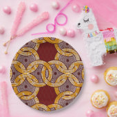 African Ankara Kitenge Gold Paper Borden Papieren Bordje (Feest)