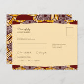 African Ankara Kitenge Gold RSVP Meal Briefkaart (Voorkant / Achterkant)