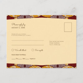 African Ankara Kitenge Gold RSVP Meal Briefkaart