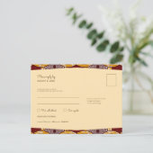 African Ankara Kitenge Gold RSVP Meal Briefkaart (Staand voorkant)