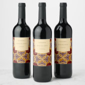 African Ankara Kitenge Gold Wine Label Wijn Etiket (Flessen)