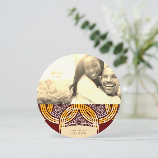 African Ankara Kitenge Save the Date (Staand voorkant)