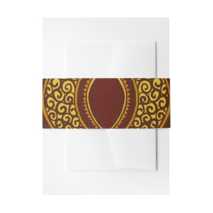 African Ankara Maroon Bloemen Belly Band Uitnodigingen Wikkel