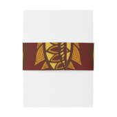 African Ankara Maroon Bloemen Belly Band Uitnodigingen Wikkel (Achterkant Voorbeeld)