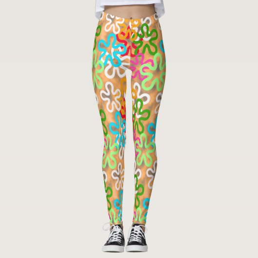 African Ankara Pattern Design Leggings (Voorkant)