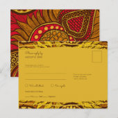 African Ankara Red Floral RSVP Meal Briefkaart (Voorkant / Achterkant)