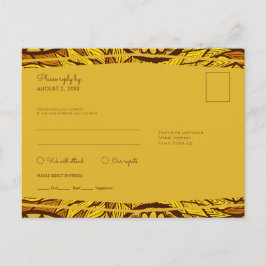 African Ankara Red Floral RSVP Meal Briefkaart