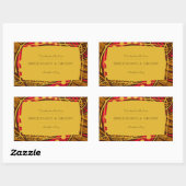 African Ankara Red Global Floral Gift Label (Vel)