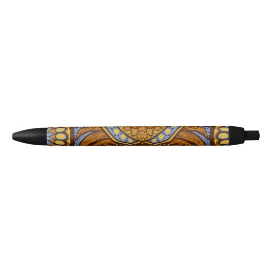 African Ankara Sky Blue Floral Pen (Voorkant)