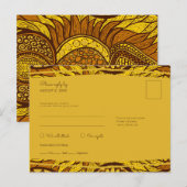 African Ankara Yellow Floral RSVP Meal Briefkaart (Voorkant / Achterkant)