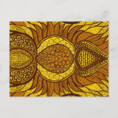 African Ankara Yellow Floral RSVP Meal Briefkaart (Achterkant)
