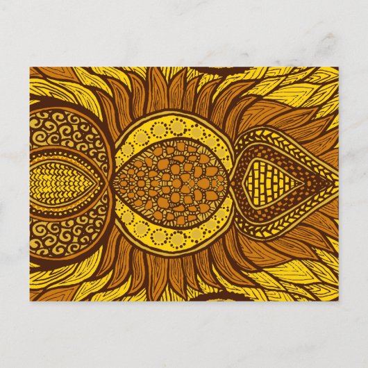 African Ankara Yellow Floral RSVP Meal Briefkaart (Achterkant)