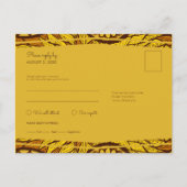 African Ankara Yellow Floral RSVP Meal Briefkaart (Voorkant)