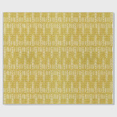 African Arrow Mud Cloth Design Gold Glitter Cadeaupapier (Vlak)