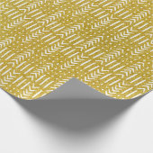 African Arrow Mud Cloth Design Gold Glitter Cadeaupapier (Hoek)