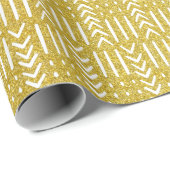 African Arrow Mud Cloth Design Gold Glitter Cadeaupapier (Rol Hoek)