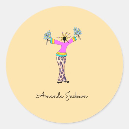 African Art, Geweldige Lady iPhone / iPad-hoesje Ronde Sticker (Voorkant)