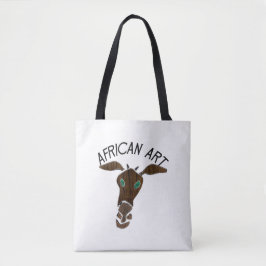 African Art Giraffe Head Tote Bag