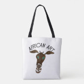 African Art Giraffe Head Tote Bag (Achterkant)
