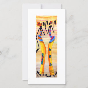 African Art Joy and Happiness Flat Holiday Kaart