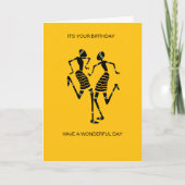 African Art Silhouette Joy Dance Oranje Verjaardag Kaart (Voorkant)