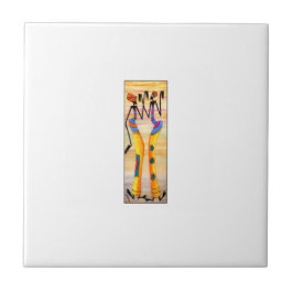 African Art waterverf Geweldige Dans Tegeltje