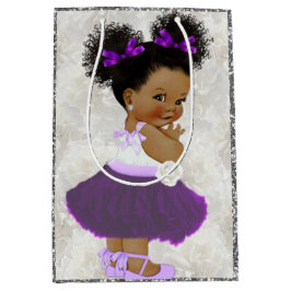African Baby Girl Paars|Lavender|Silver Glitter Medium Cadeauzakje