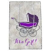 African Baby Girl Paars|Lavender|Silver Glitter Medium Cadeauzakje (Achterkant)