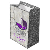 African Baby Girl Paars|Lavender|Silver Glitter Medium Cadeauzakje (Achterkant Gekanteld)