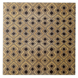 African BaKuba Tribal Ceramic Tile Tegeltje