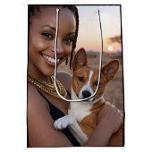 African Basenji Blank Card Medium Cadeauzakje (Achterkant)