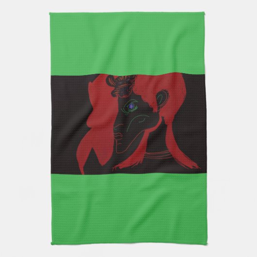 African Beastmaster Queen Kitchen Towel Theedoek (Verticaal)