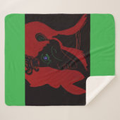 African Beastmaster Queen Sherpa Blanket Sherpa Deken (Voorkant (horizontaal))