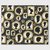 African Beauty  Damask Cameo Cadeaupapier (Vlak)