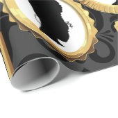 African Beauty  Damask Cameo Cadeaupapier (Rol Hoek)