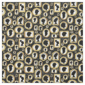 African Beauty Damask Cameo Stof (Swatch)