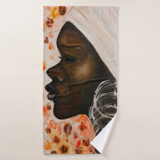 African Beauty - Watercolor Painting Bad Handdoek (Badhanddoek)